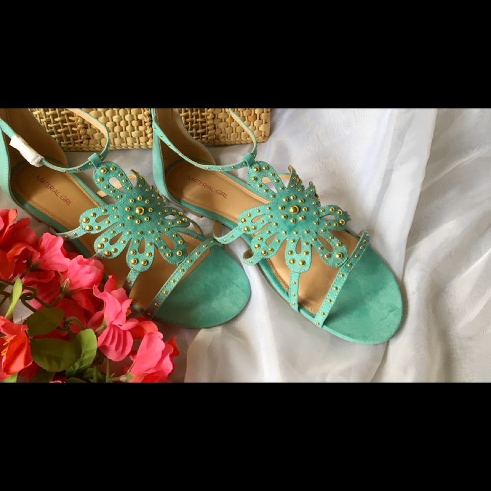 Brand new Material Girl Sandals in Teal.